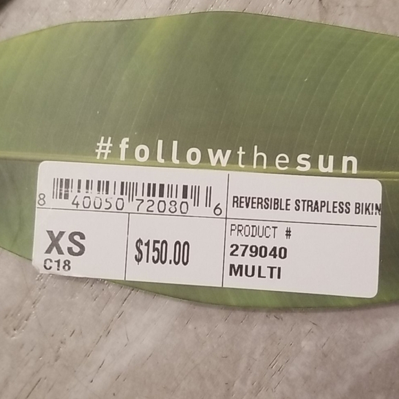 💕FARM RIO💕 Reversible Bandeau Strapless Bikini TOP XS NWT - Picture 12 of 16